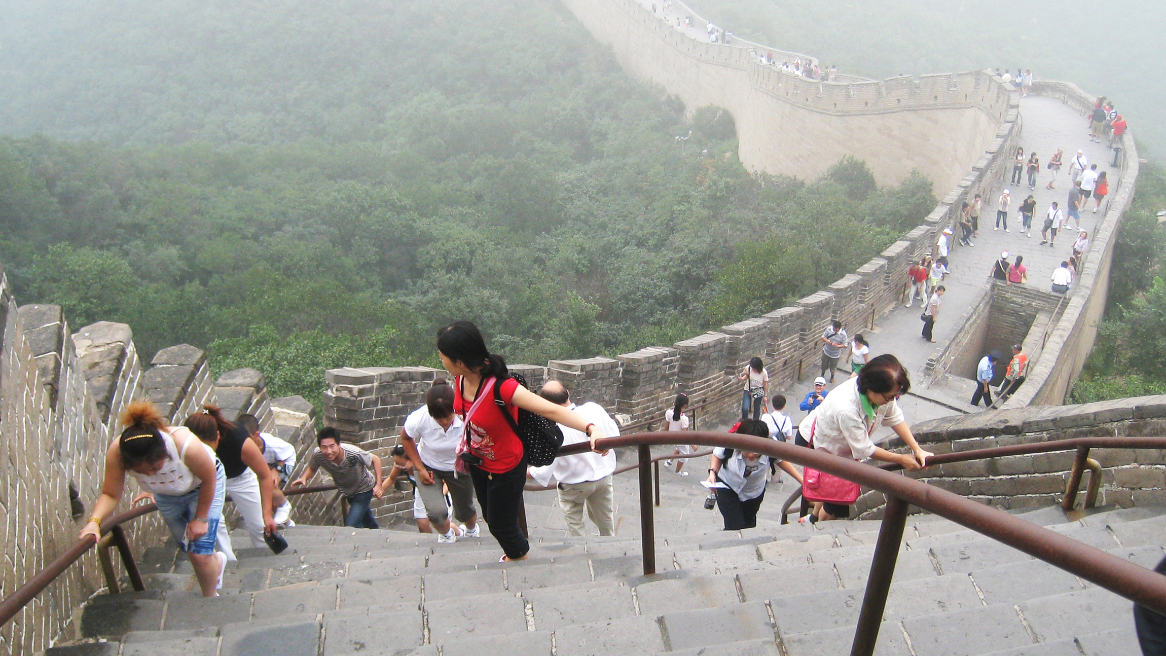 Tourists on the Great Wall of China
