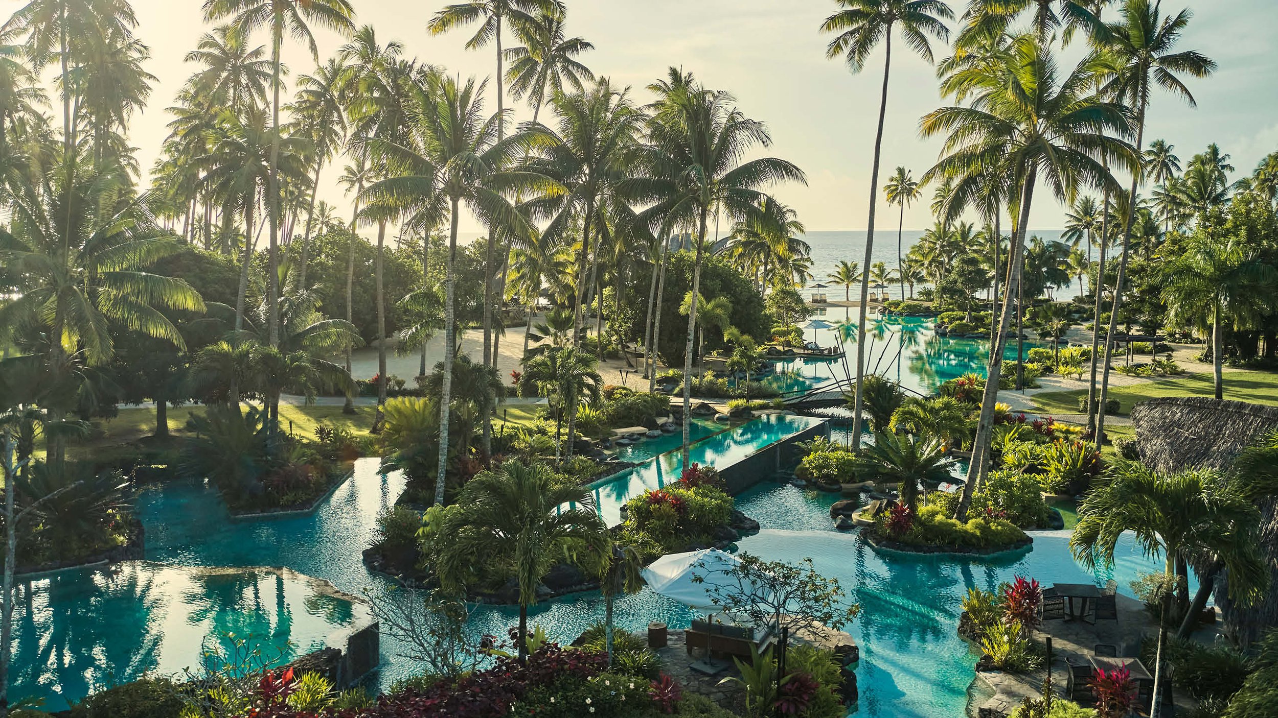 Pool and trees on resort