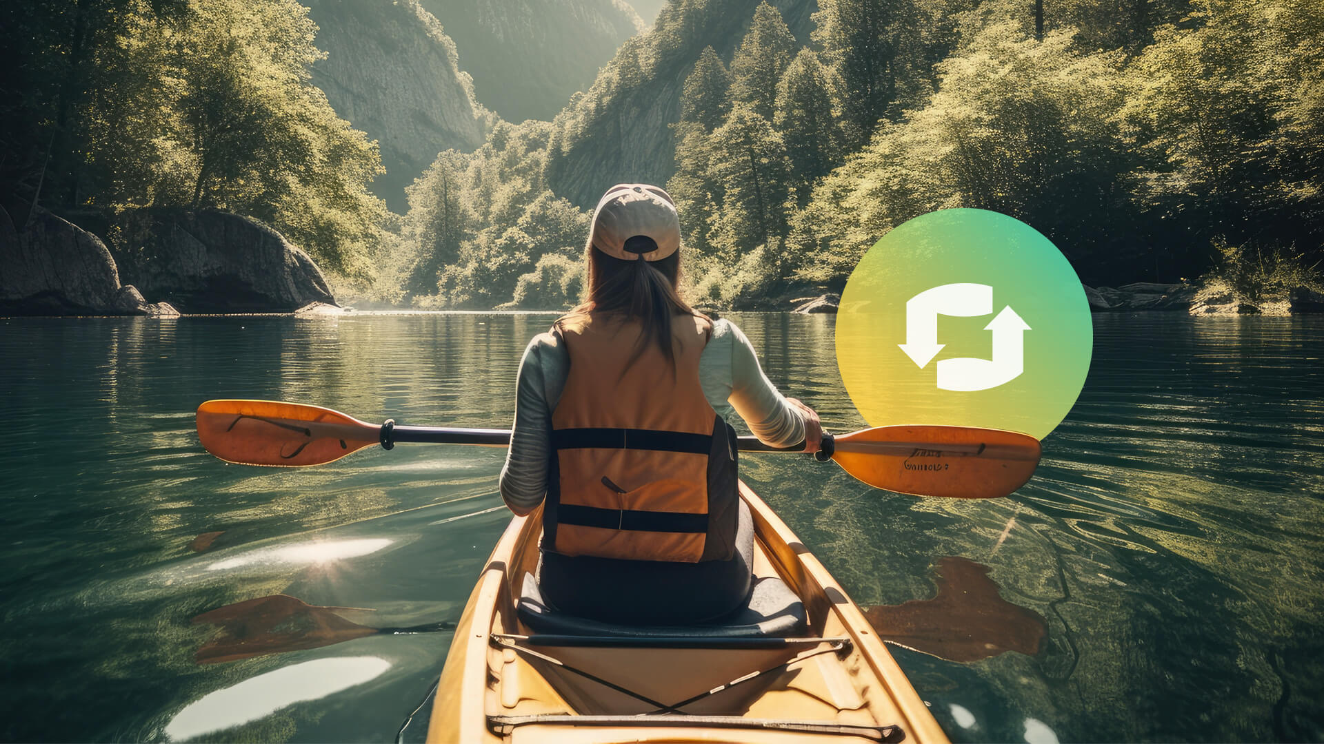 Canoeing on a river