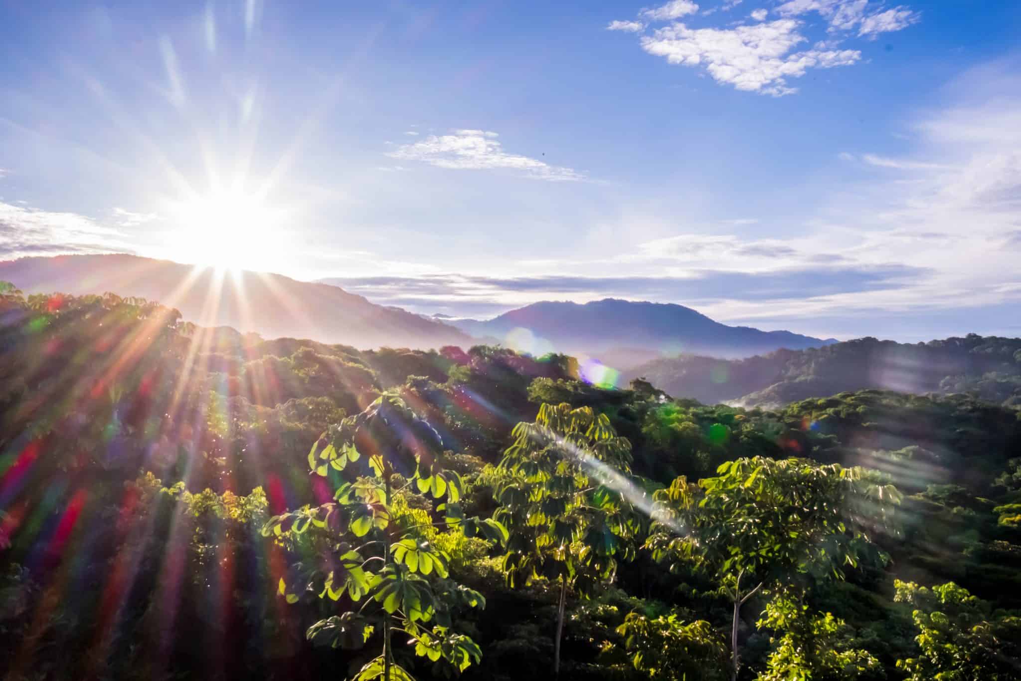 sunrise over a mountain