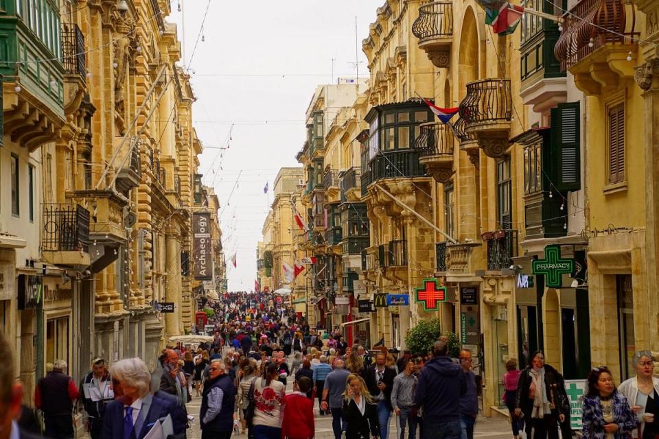 crowded Malta street