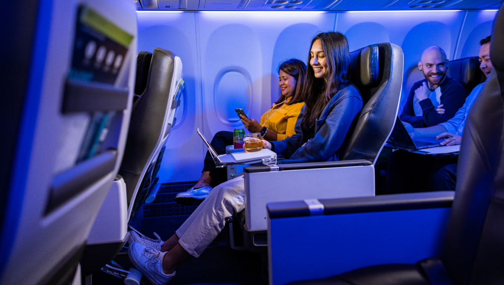 People sittin in first class