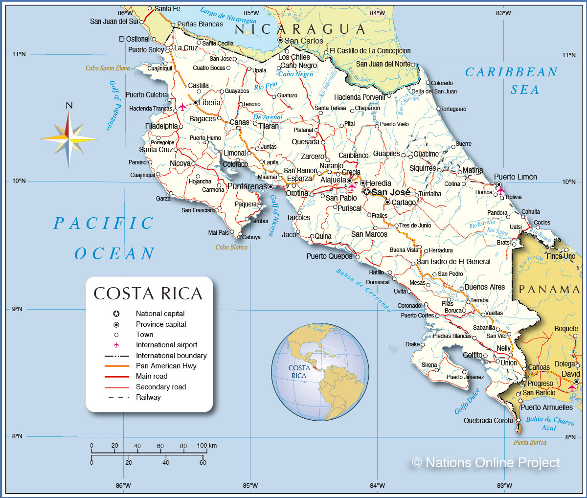 Map of Costa Rica