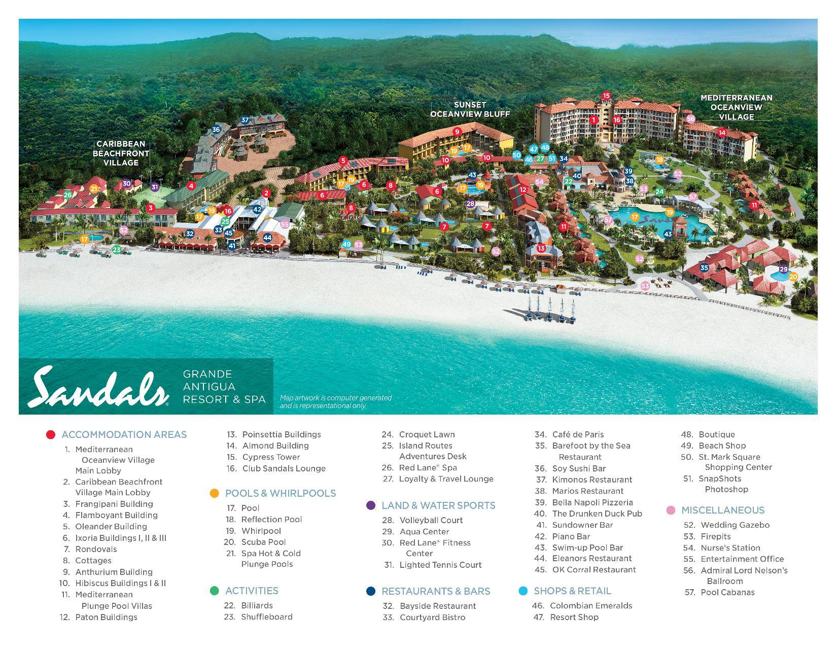 Map of Sandals Grande Antigua