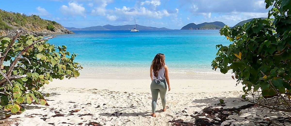 Woman on a USVI beach