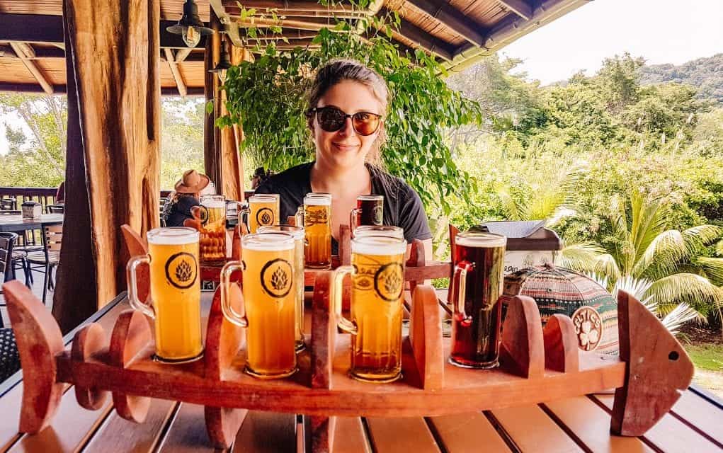 A flight of beer