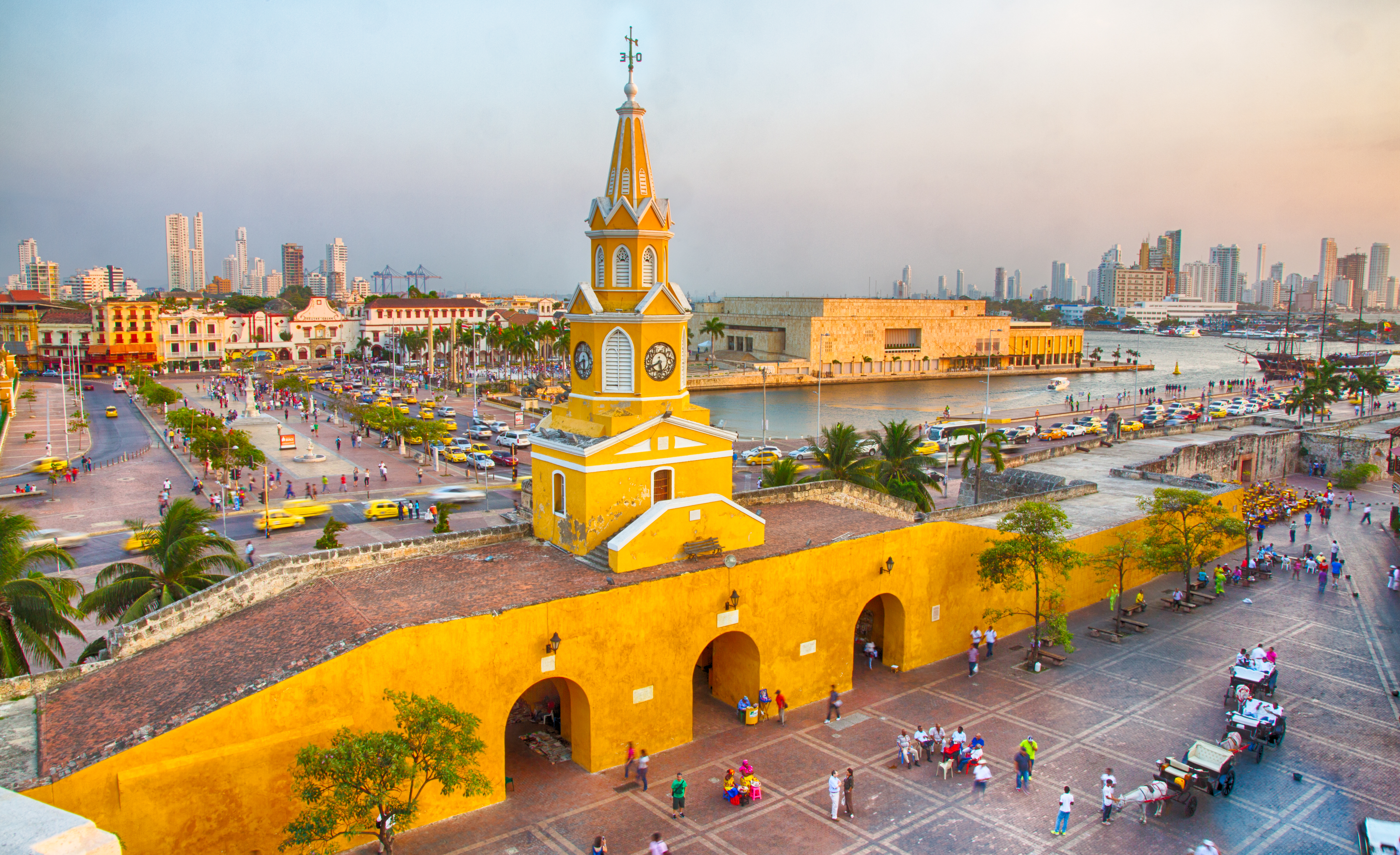 Clock Tower gate sits between Plaza de Independencia and Plaza de los Coches in Cartagena