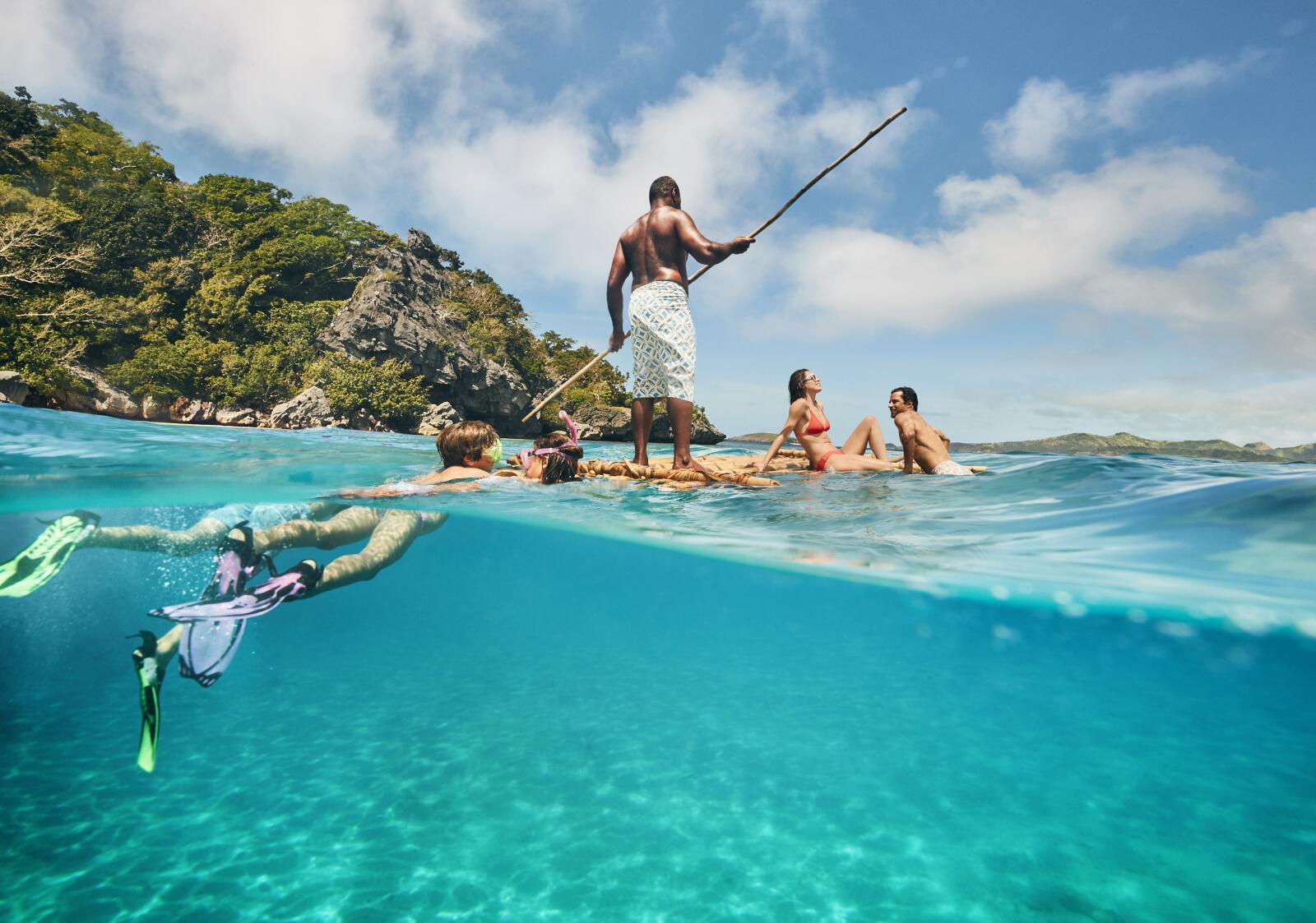 People on the water in Fiji