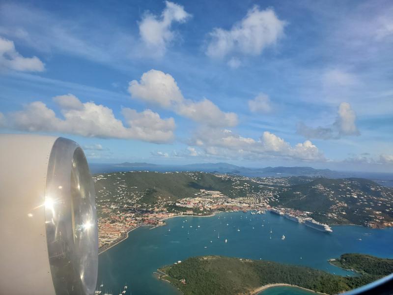 Flying over St. Thomas