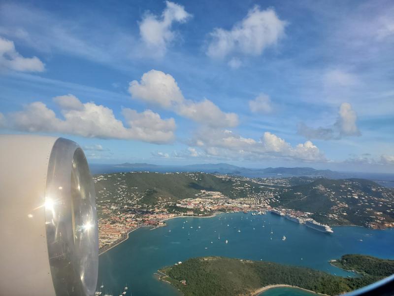 Flying over St. Thomas