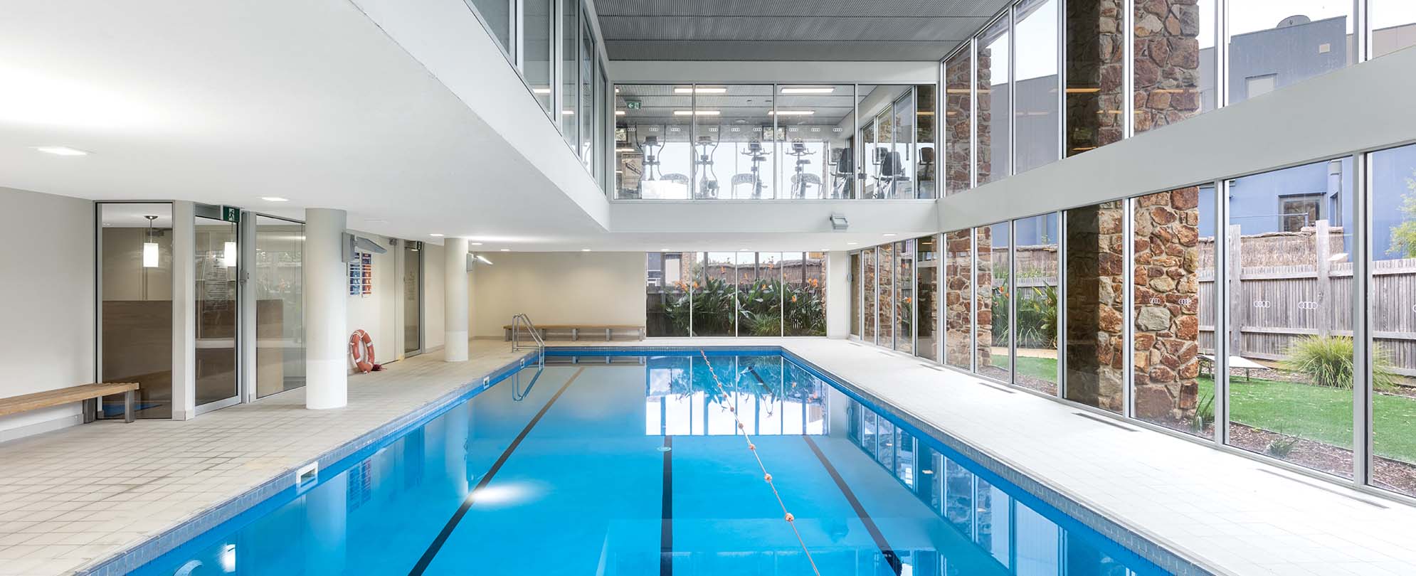 Inside pool