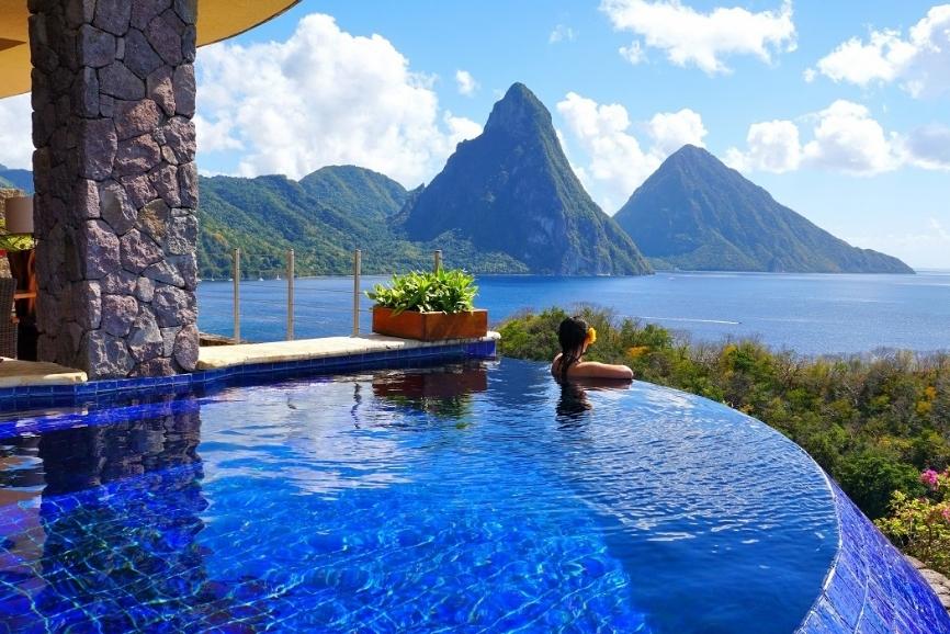 Infinity pool in St. Lucia