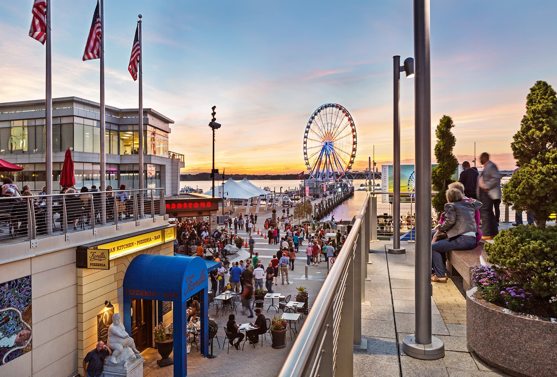 People at the National Harbor in Fort Washington