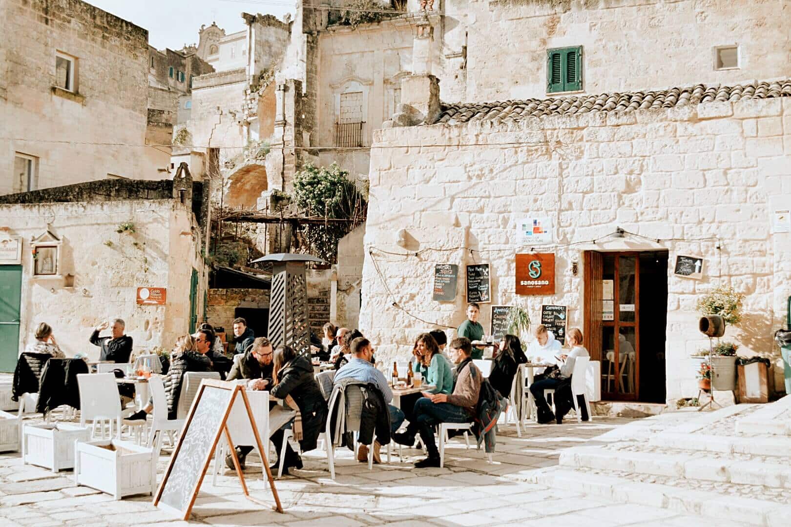 People dining in Matera