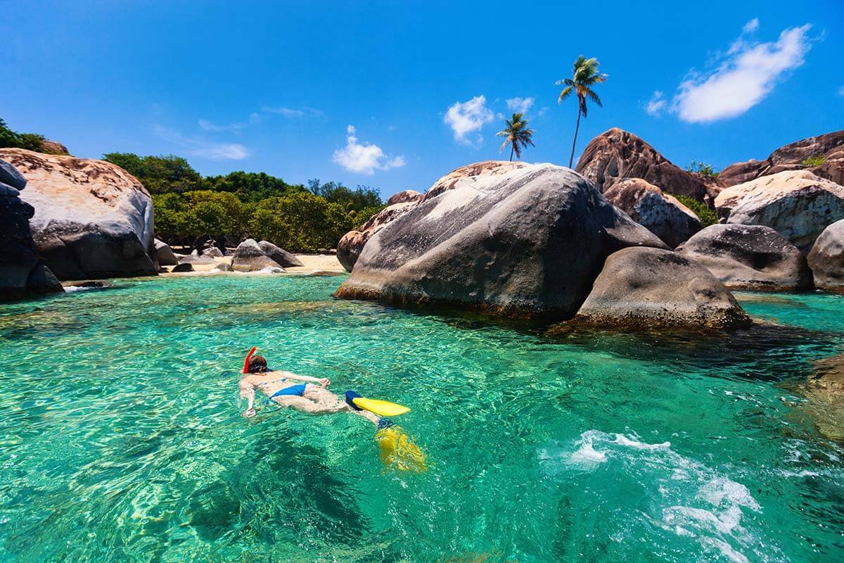 Girl snorkeling