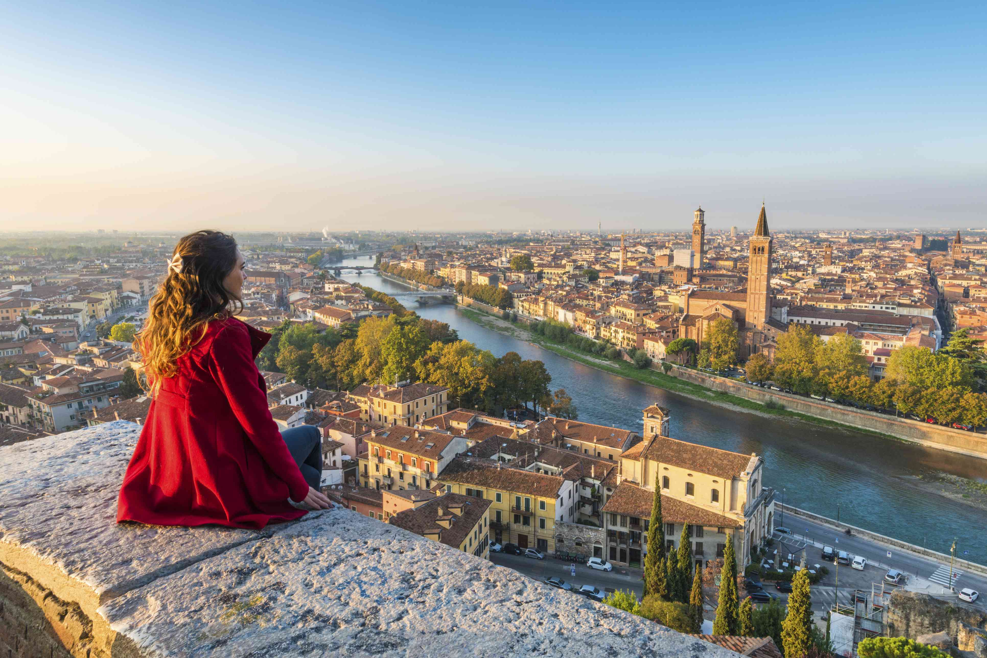 Woman overlooking Verona