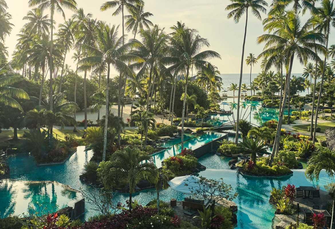 Pool and trees on resort