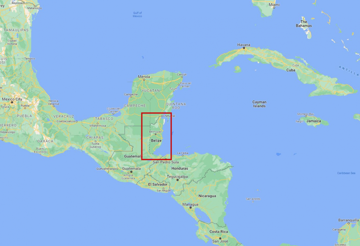 map of Belize