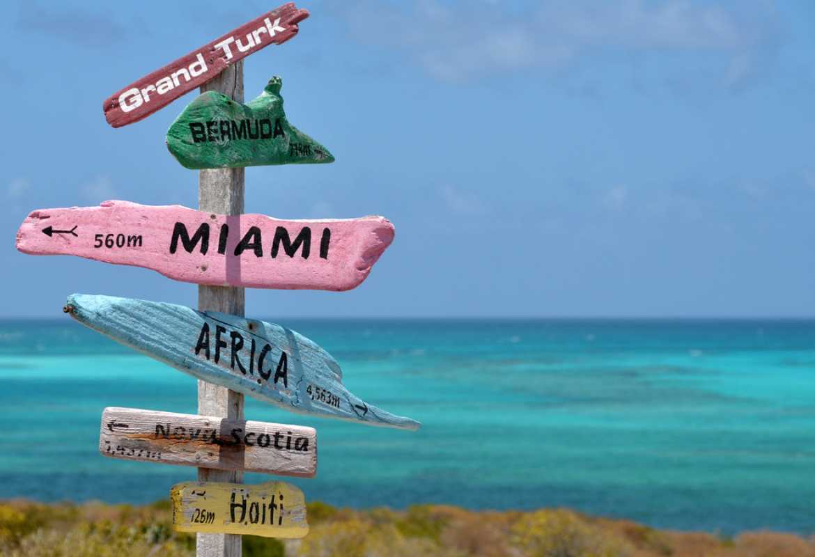 Direction sign on Grand Turks