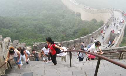Tourists on the Great Wall of China