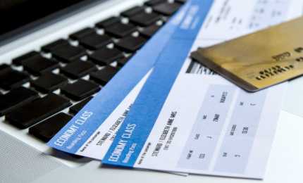 airline tickets on a keyboard