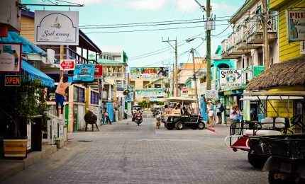 Main street in Ambergris Caye