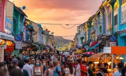 Tourists in Old Town Phuket