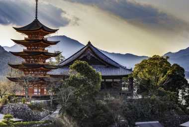 Japanese house by a lake