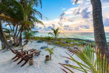 relaxing beach in Mexico