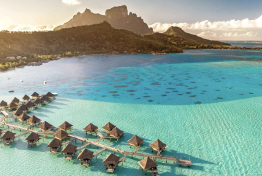 Overwater bungalows in Bora Bora